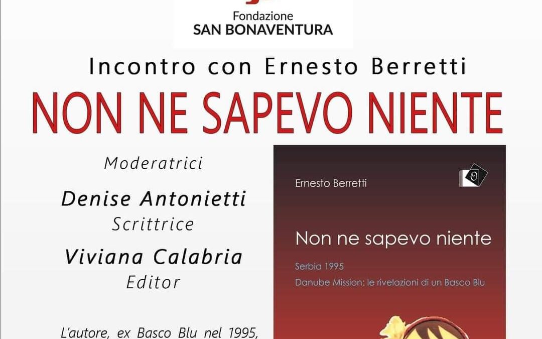 Presentazione libro “Non ne sapevo niente” di Ernesto Berretti